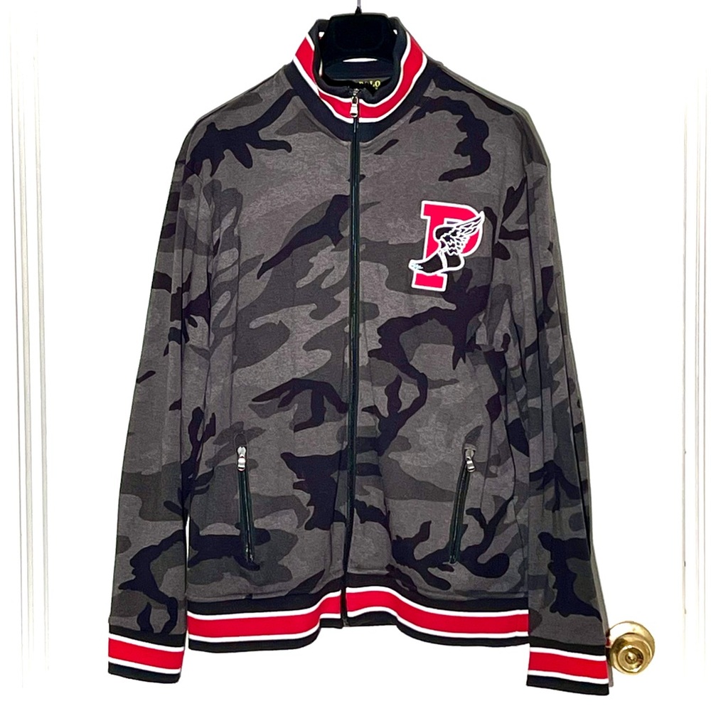Mint! RARE! Polo by Ralph Lauren camo varsity zippie, Sz. Lrg